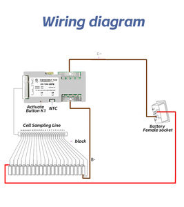 سلسلة يانيانغ نظام إدارة بطارية BMS ليثيوم أيون 40A/50A 10S إلى 20S 6V 48V 60V مدمج BT PCBA - Product Image 4
