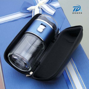 Translucent Beauty Mini Tea Infuser Cup Double Wall Glass Portable Travel Office Use With Filter For Men And Women - Product Image 1