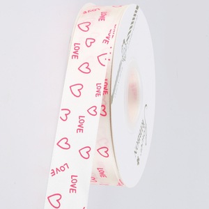 Pita Poliester Motif Hati Hari Valentine 2.5cm untuk Kemasan Buket Bunga atau Pita Kemasan Hadiah - Product Image 5