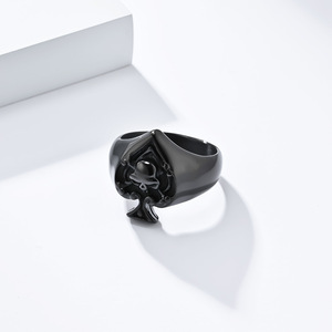 Men's Spade <b>Skull</b> Stainless Steel <b>Ring</b> Silver Gold Black Hip Hop Jewelry Gift - Product Image 3