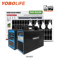 Yobolife Kit Panel surya 12V, generator tenaga surya mini dengan lampu, sistem DC tenaga surya multifungsi untuk rumah