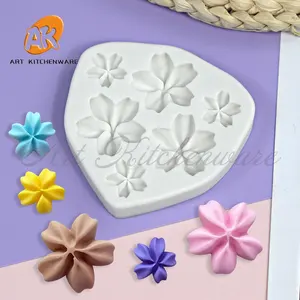 AK Sakura Fleur Personnalisé Fondant 3D Silicone Décoration De Gâteau Moules Résine Argile Silicone Chocolat Moules Silicone Pâtisserie Outil De Cuisson