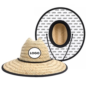 Custom Kids <b>Straw</b> <b>Hats</b> Tomboy Woven Wide Brim <b>Straw</b> <b>Hat</b> Adjustable Lifeguard Beach Cap for Vacation Sun Protection - Product Image 2