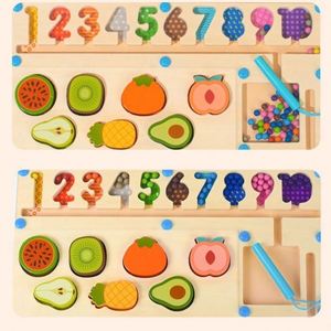 CPC CE Blocs de numérotation pour enfants, jeu éducatif précoce de tri et de comptage, labyrinthe de perles, planche d'activités d'apprentissage - Product Image 2