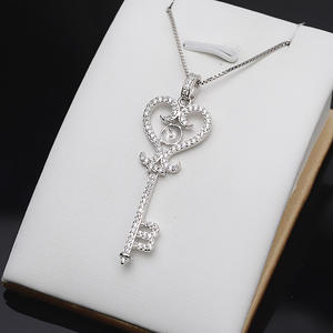 Colgante de Llave de Plata S925 Wenchi, Accesorio de Joyería DIY con Perla, Colgantes Finos Semiterminados, Dijes 770 - Product Image 3
