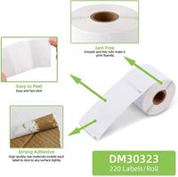 Autocollant adhésif imperméable compatible DYMO DM-30323-12, blanc, 2-1/8" x 4", rouleau de 220 étiquettes découpées pour imprimantes LabelWriter
