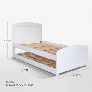 <b>Single</b> Size Daybed with <b>Pull</b>-<b>Out</b> Trundle <b>Bed</b> - Modern Space-Saving Dual-Layer Wooden Sleeper Furniture - Product Image 1