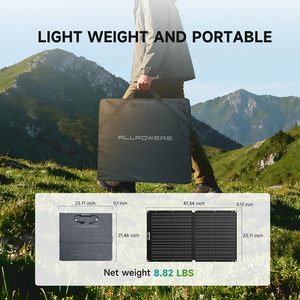 ALLPOWERS <span class=keywords><strong>SOLAX</strong></span> SE100 100W Cargador Solar Plegable Monocristalino de Alta Eficiencia 23%-25% Generador Solar Compatible con 12V/24V IP68 - Product Image 3