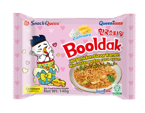SnackQueen Cream Carbonara Hot Chicken Ramen 140g*5 Bungkus Rasa Krim Pedas Ringan Ayam Kalkun Mie Instan Gaya Korea OEM Grosir