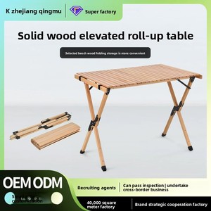Custom Outdoor Solid Wood Egg Roll <strong>Table</strong> Camping Portable <strong>Foldable</strong> <strong>Table</strong> <strong>Chair</strong> Highlight Household Dining - Product Image 3