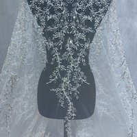 Tissu en dentelle perlée et pailletée pour robe de mariée, robe de cérémonie pour enfants, artisanat DIY, rideaux