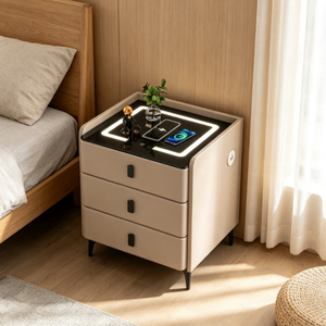 Multifunctional Smart Bedside Cabinet Wireless Charging Nightstand <strong>with</strong> Touch 3 Color Light Modern Minimalist Bedroom <strong>Side</strong> <strong>Table</strong> - Product Image 3