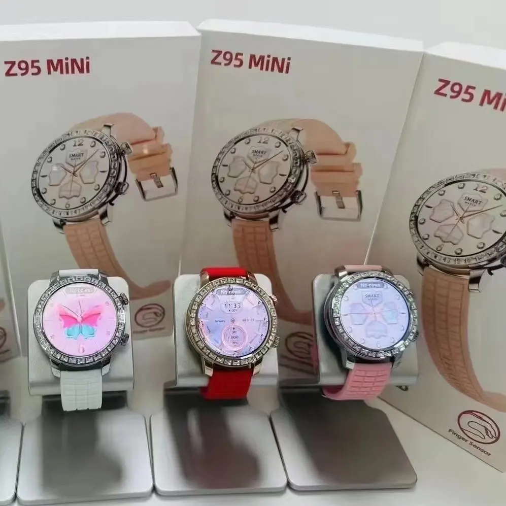 Reloj jam tangan pintar wanita, arloji cerdas kesehatan IP68 Z95Mini bulat AMOLED Z95mini untuk wanita z95 mini