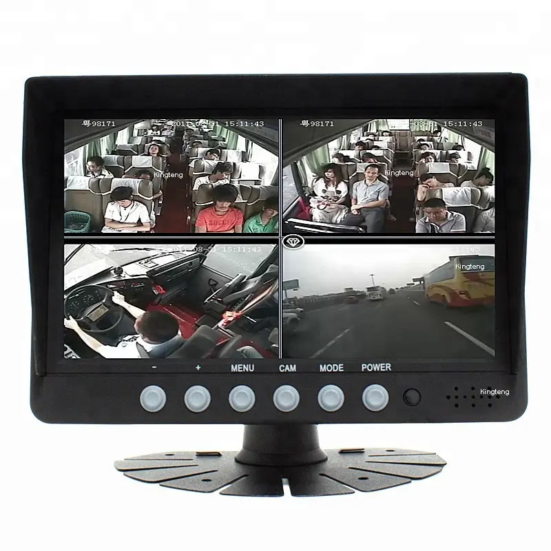 Monitor Digital de goma para coche, pantalla lcd de 7 pulgadas para salpicadero, vista trasera, ingeniería, vehículo de rescate, 4 canales