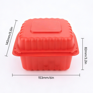 Xiefa Tùy Chỉnh Dùng Một Lần Vỏ Sò Bao Bì Takeout Togo Bento Hộp Ăn Trưa 6/6*9Inch Vuông Bánh Hamburger Hộp - Product Image 6