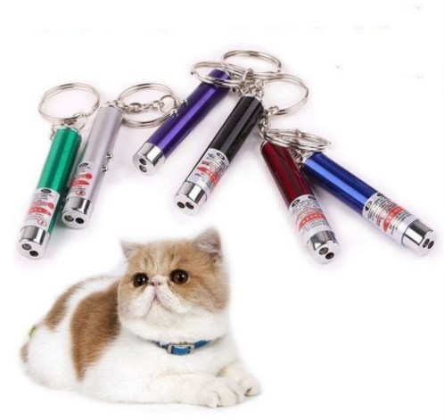 Portable 2 in 1 LED Laser Pointer Cat Toy  Light Laser pen red dot cat teasing stick  Interactive Toys