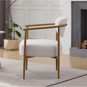 White Teddy Velvet Chair With <b>Foam</b> Cushion Living Room Bedroom Chair - Product Image 3