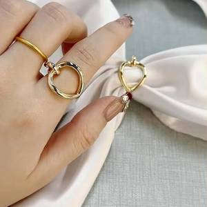 Round heart-shaped knot silk <b>ring</b> brooch for women and girls, simple geometric fashion chic shawl scarf buckle <b>clip</b> - Product Image 3