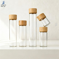 Bouteille de contrôle à bouchon en bambou et en bois, diamètre 22 mm, bouteille à réactifs, bouteille d'aliquote scellée à bouchon à vis, bouteille à vœux à large ouverture