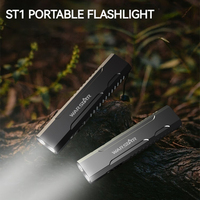 Lampe torche LED EDC plate ST1 rechargeable par USB avec UV et laser rouge 1300LM, étanche IPX4, lampe d'inspection tactique avec base magnétique
