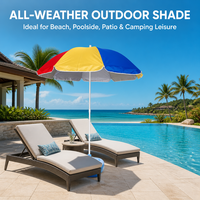 Parasol de plage color block avec support trépied et ancre de sable pour terrasse extérieure et camping