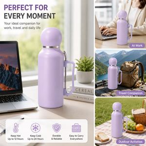 Custom Logo 1.3L Stainless Steel Double Wall Vacuum Flask Portable Retro 1300ml Insulated Travel Water Bottle with Handle - Product Image 5