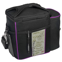 Sac isotherme à bandoulière personnalisé, portable, imperméable, multi-compartiments, double couche, avec boîte à lunch et contenants en polyester