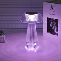 Lampe de table en cristal minimaliste moderne, rechargeable haut de gamme, veilleuse double usage, lumière d'ambiance méduse, lampe de chevet pour chambre à coucher