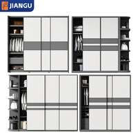 Armoire de rangement en bois au design moderne personnalisée en usine avec porte coulissante murale et coiffeuse Schlafzimmerschrank