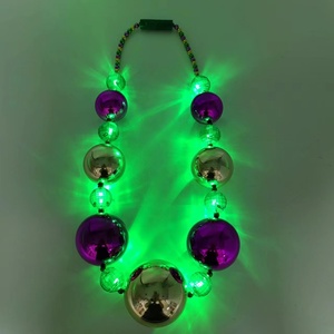 Hot Selling LED Light up Jumbo <strong>Bead</strong> Necklace Jumbo Shine Bright <strong>Mardi</strong> <strong>Gras</strong> <strong>Beads</strong> for Back to School New Arrival Factory Price - Product Image 4