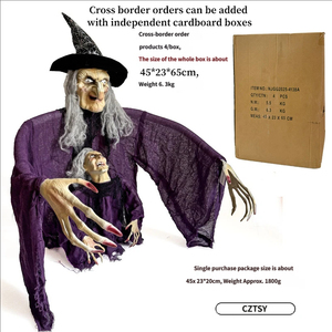 Set de Decoración Luminosa de Halloween para Jardín con Diseño de Bruja de Plástico <span class=keywords><strong>y</strong></span> Tela para Padres e Hijos, Calidad Superior - Product Image 3