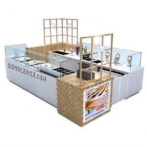 Quiosco de helado enrollado de madera maciza para centro comercial, diseño de quiosco de yogur helado de autoservicio, carrito de <span class=keywords><strong>helados</strong></span> y paletas, quiosco pequeño en venta - Product Image 1