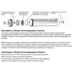 Colonnes chromatographiques vides de 40 grammes, utilisées pour la traitement des liquides, la purification des protéines et la synthèse de composés - Product Image 5