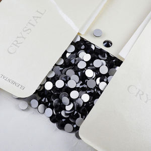 พลอยเทียมแก้วคริสตัลทรงแบนสีดำกันร้อนสำหรับตกแต่งเล็บ1440ชิ้น - Product Image 4