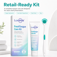 Sikat Gigi Luxsmile Dental Care, Penghilang Bau Mulut Grosir, Custom Multiwarna, Pembersih Mulut Silikon 2 in 1, Pembersih Lidah dan Gel