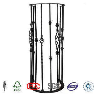 Balustres d'escalier en fer noir satiné creux d'intérieur de 12.7mm 44 pouces de hauteur S balustrades en fer à défilement balustres décoratifs avec chaussures de 1/2" - Product Image 3