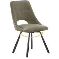 Ensemble de 4 chaises de salle à manger pivotantes à 360°, tissu imitation cachemire, pieds en métal noir, salle à manger, cuisine, marron, gris
