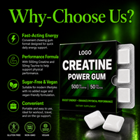 Formule personnalisée Créatine Monohydrate Gomme Menthe Énergie Concentration Vitamines Taurine Marque Privée Supplément OEM ODM