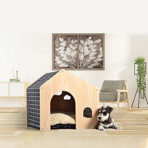 Katı ahşap ev şeklinde Pet yatak mobilya baskılı köpek evi kapalı köpek yatağı - Product Image 5