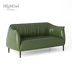 2023 Novo produto Villa Hotel sofá Comfort esponja enchimento sofá de couro duplo sofá de luxo conjunto mobília da sala