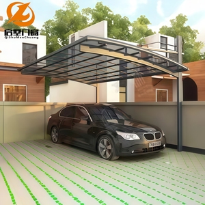 Abri de voiture pliable en alliage d'aluminium pour une seule voiture avec couverture en PVC, design moderne et minimaliste, abri extérieur imperméable pour allée de maison - Product Image 3