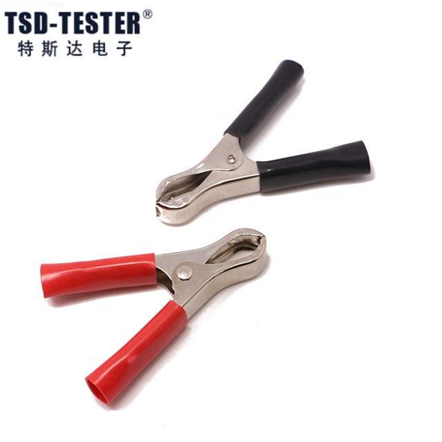 Автоматические большие стальные испытательные зажимы высокого напряжения 50 А 100 А, зажимы типа крокодил для аккумулятора с кабелем