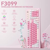 Clavier sans fil AULA F3099 2,4 GHz avec rétroéclairage chromatique, multi-appareils, batterie intégrée, clavier de saisie pour ordinateur domestique