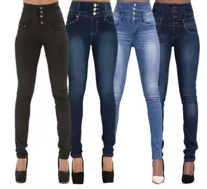 Jeans sobek wanita, celana denim kaki lebar denim Eropa dan Amerika mode baru 2024