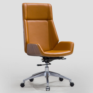 Popolare <span class=keywords><strong>sedia</strong></span> da <span class=keywords><strong>ufficio</strong></span> classica in mezza <span class=keywords><strong>pelle</strong></span> girevole di alta qualità con schienale in legno - Product Image 5