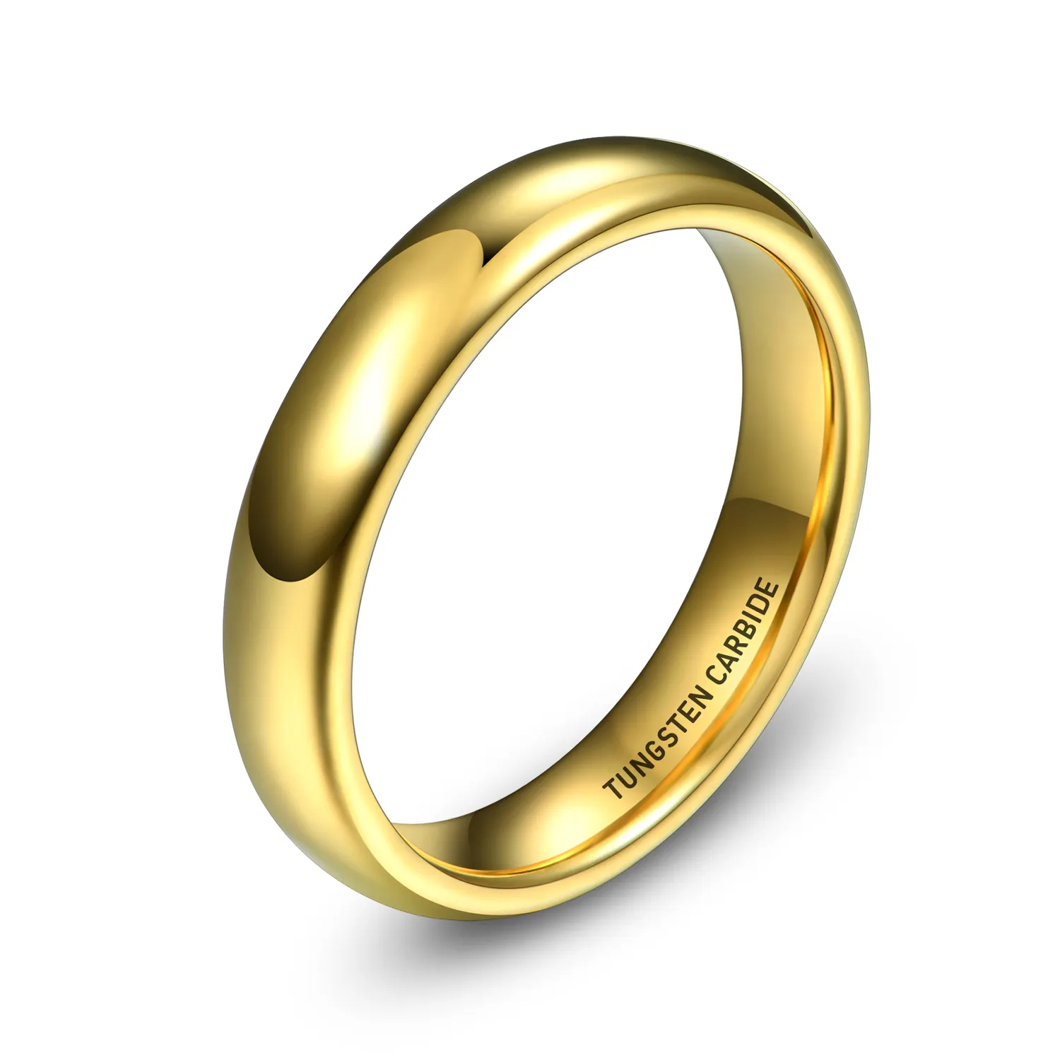 Anel de carboneto de tungstênio personalizado, 4/6/8mm 24k masculino, dourado, faixas de casamento, presente, moda, joias