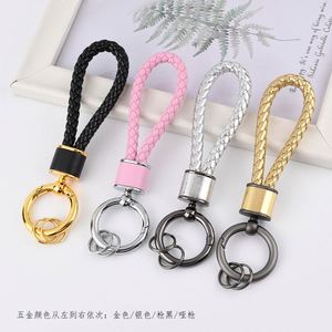 Braided Rope <b>Leather</b> Keyring Multicolor <b>Leather</b> Car <b>Keychain</b> Creative Handmade Child Pendant Jewelry for Women Car Bicycles - Product Image 2