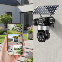 Kamera Keamanan Wifi 6MP Lensa Ganda dengan Visi Malam Penuh Warna Cerdas AI, Kamera Surya Luar Ruangan Cerdas AI, Kamera IP 4K