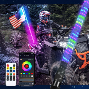 Nuova Antenna Luminosa RGB 2FT 3FT 4FT 5FT 6FT, Luce a Frusta LED COB per ATV UTV Fuoristrada Camion Auto - Product Image 1