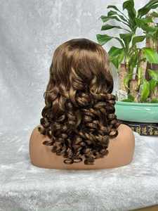 Pelucas de Cabello Humano Remy Rizado con Frente de Encaje Completo 13x4, Pelucas de Cabello Indio con Frente de Encaje Transparente Sin Procesar, Pelucas con Volumen - Product Image 6